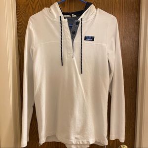 Lightweight white/navy LL Bean Sweatshirt XS